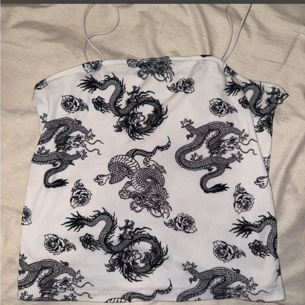 Dragon Print Spaghetti Strap Top